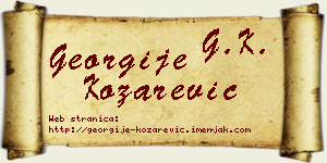 Georgije Kozarević vizit kartica